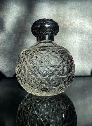 parfum flesje (1) - Kristal, Zilver