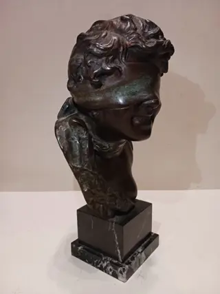 Tommaso Campajola (XIX-XX) - Beeld, "Lady geluk" - Brons, Marmer - Eerste helft 20e eeuw