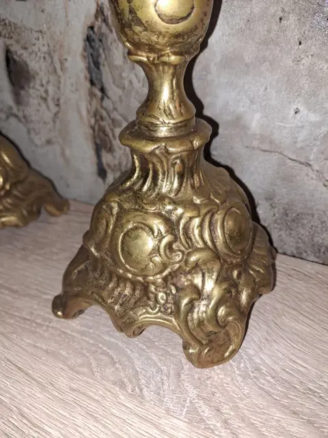 Kandelaar (2) - Rococo stijl - Messing - Begin 20e eeuw