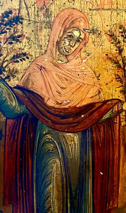 Icoon, Moeder van God Vreugde Aan allen die rouwden - Hout - Begin 19e eeuw