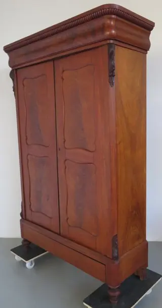 Boekenkast, Kabinet - Biedermeier - Mahonie, Cuba mahonie - Midden 19e eeuw