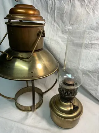 kajuitlamp (1) - Glas, Koper - Tweede helft 20e eeuw