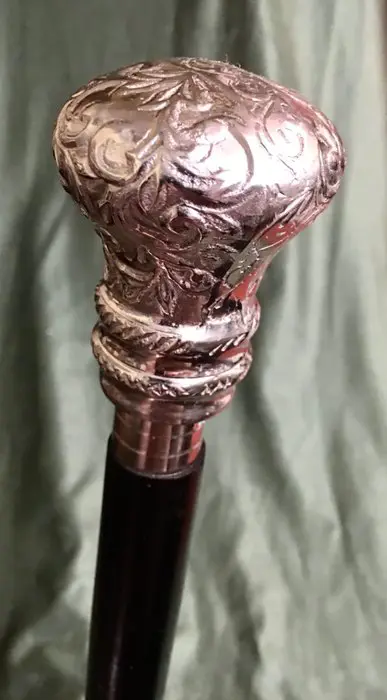 Een markies, diplomatiek, ceremonieel, wandelstok - Zilverbrons, zwart hout - Eind 20e eeuw