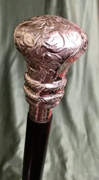 Een markies, diplomatiek, ceremonieel, wandelstok - Zilverbrons, zwart hout - Eind 20e eeuw