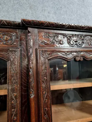 Bibliotheek in Lodewijk XV-stijl in eikenhout met bruine patina circa 1880 - Eik - 19e eeuw