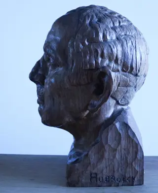 Karel Aubroeck (1894-1986) - Beeld, vermoedelijk een zelfportret (1) - Hout - 20e eeuw