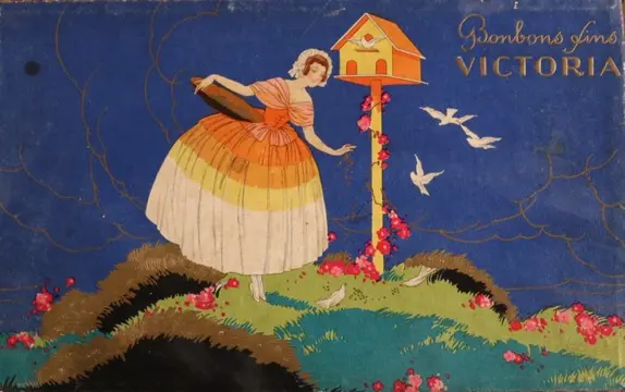 Antieke doos voor bonbons - Karton