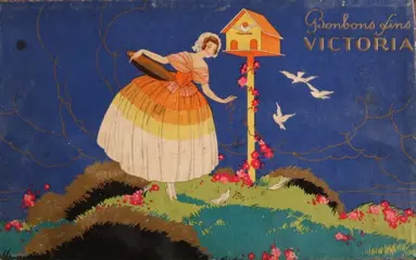 Antieke doos voor bonbons - Karton