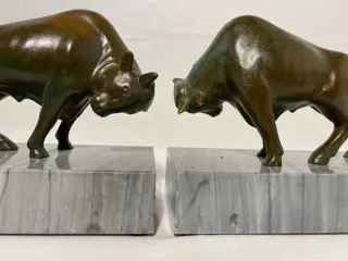 Boekensteunen - Brons (verguld/verzilverd/gepatineerd/koud geschilderd), Marmer