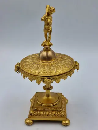 Verguld schaaltje met deksel - Verguld