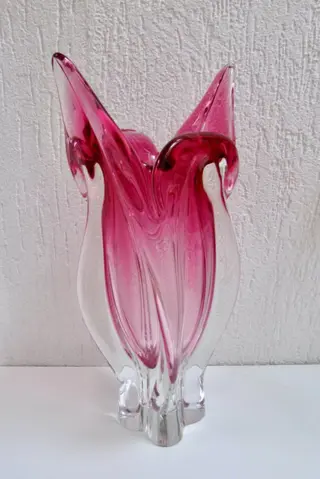 Josef Hospodka - Chribska Glass Factory - Grote Vaas (H. 39 cm / 4,4 kg) - Glas