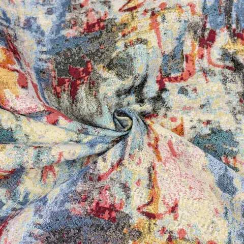 5.00 x 1.40 meter !!! Kostbare gobelinstof in abstract veelkleurig patroon - Katoen, ander - 21e eeuw