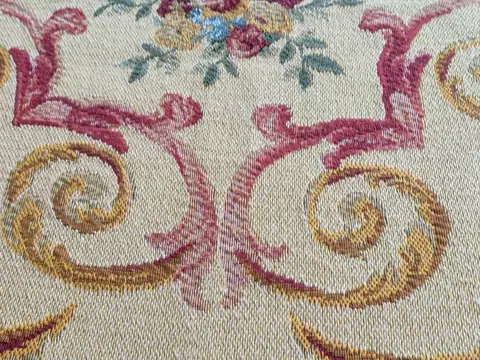 Tafelkleed, tafelmat. Tapijt - 140 x 137 cm - Katoen, Viscose - Midden 20e eeuw