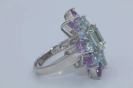 Amethyst - Stone of the Druid, Blue Topaz - Tranquility and inner peace - .925 zilver
