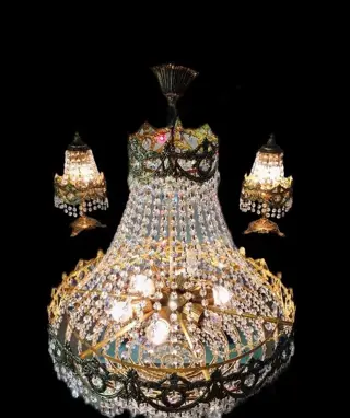 Kroonluchter - Brons, Goud, Kristal