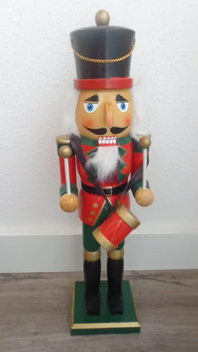 Oude Notenkraker Notenkraker met houten trommel - 50 cm + Adventskandelaar met wierookroker - (24) - Hout, verschillende materialen