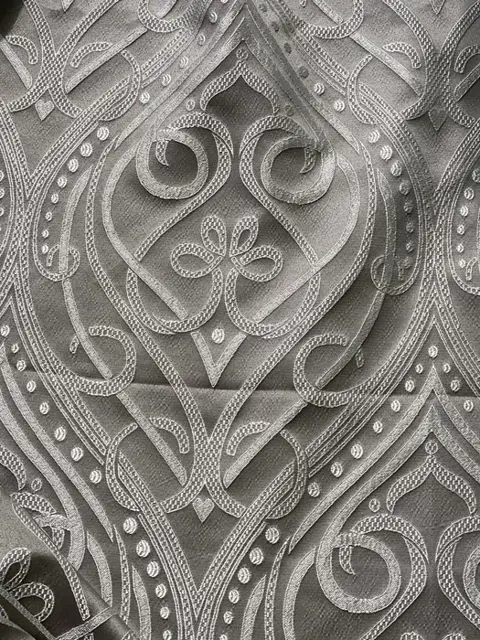 540 x 145 cm - prachtige San Leucio Moorse grijze damaststof (2) - Art Nouveau - Hars/polyester, Zijde - 21e eeuw