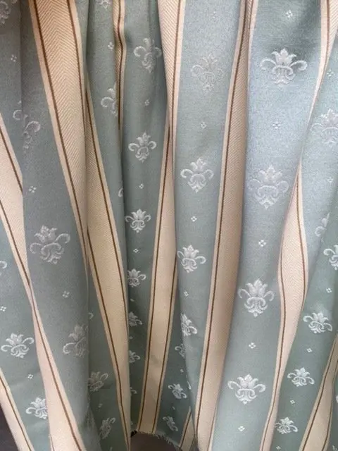 2x 265x140 cm elegante San Leucio aquamarijn damaststof omwikkeld (2) - Empire - zijde mix - 21e eeuw