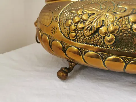 antieke Jardinière - Art Deco - Koper