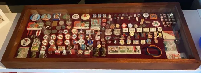 vintage toonbankvitrine (1) - Glas, Hout