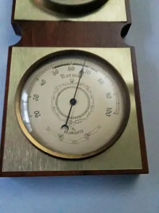 Barometer - messing, eikenhout
