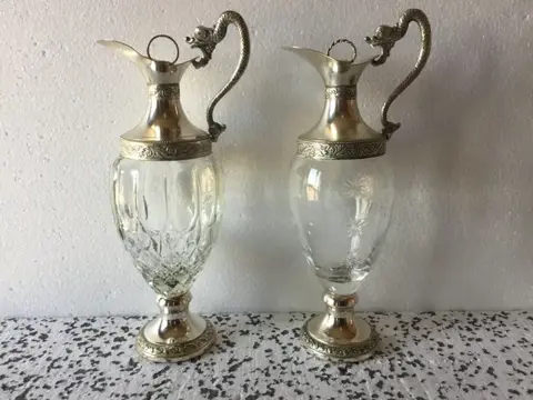 Argenterie Galbiati Milano per Buton Bologna - Karaf en borrelglaasjes (5) - Art Deco - Glas, Verzilverd