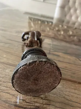 Sculptuur - Voorstelling van een kind - 23 cm (1) - Brons, Marmer