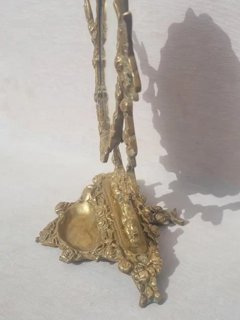 Tafelspiegel, antiek brons, mooi gedecoreerd (1) - Brons