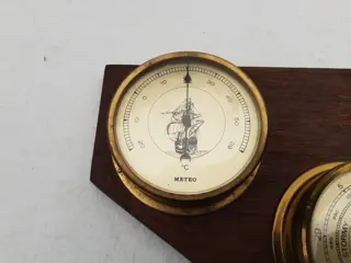 Meteo - Nautisch Weerstation (1) - Messing, glas , hout