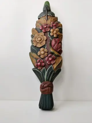 Antiek handgesneden houten ornament - Hout
