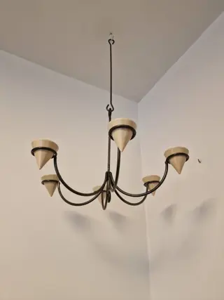 Cor Unum - waxine licht 6 armigekroonluchter - ijzer, keramiek