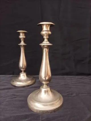 Kandelaar (2) - Messing, Vernikkeld