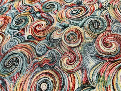 5,00 x 1,40 meter!!! Elegante veelkleurige gobelin stof - Hars/polyester, Katoen - 21e eeuw