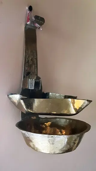 Artisanat Provençal (Sud de la France) - Olielamp met vijf tuiten - Volkskunst - Koper