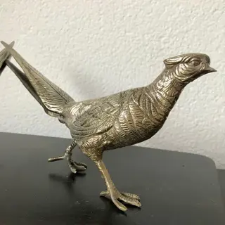 Paar verzilverde fazanten (2) - Verzilverd