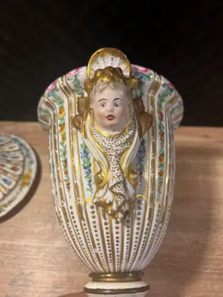 Porcelaine de Paris - Paar vazen (2) - Porselein
