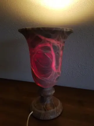 Beautiful table lamp with Lava design - Alabaster - 1950 - 1999 - Albast