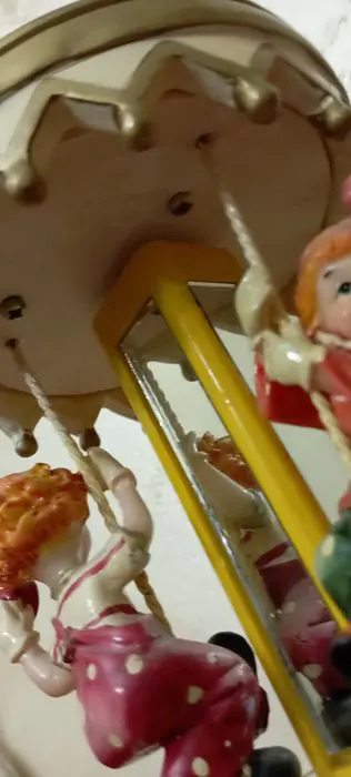 Giostrina-Tre Clown Musicali Girevoli - Muziekdoos - Volkskunst - Keramiek