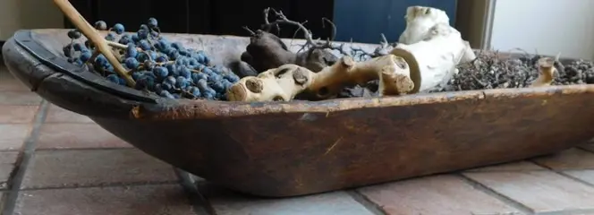 Grote (1.05 cm) bakkers Trog - Hout, IJzer (gegoten/gesmeed)