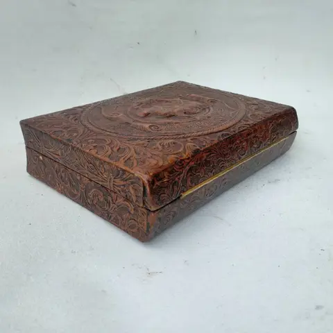 Sigarendoos (1) - Hout, Leder