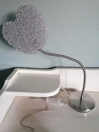 besselink - silver plated Valentine heart lamp bendable - silver plated metal