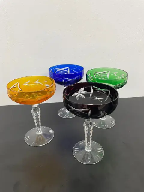 Schleuderstern - Champagneglazen, wijnglazen (6) - Kristal