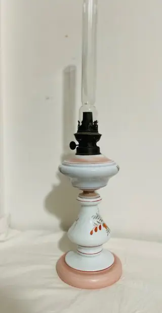 Opaline lamp in aardolie - Opaline glas