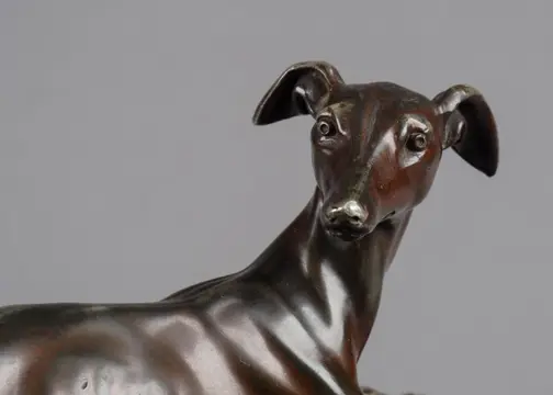 greyhound jachthond - Brons (verguld/verzilverd/gepatineerd/koud geschilderd)