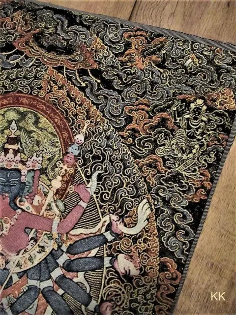 Boeddhisme Thangka - New - "Yamantaka" - Nepal - origineel - zijde/katoen/gouddraad