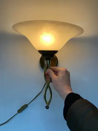 Wand/muurlamp (2) - Romantisch - messing melkglas