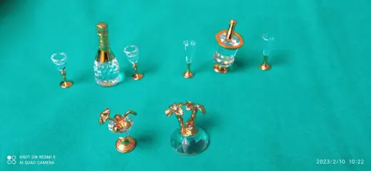 Swarovski - Mousserende wijn goud - Schateiland - Mousserende wijnkoeler - Ijscoupe (8) - Kristal