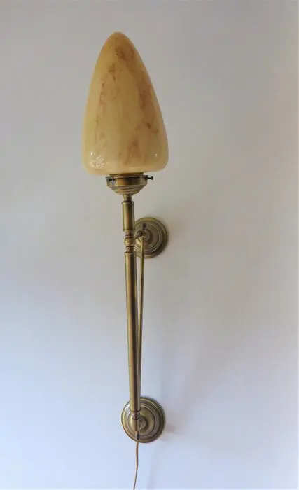 Torch Wall Lamp Art deco style - Glas, Messing