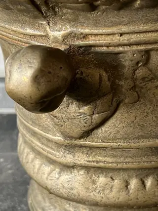 Mörser - Uitzonderlijke antieke bronzen vijzel (1) - Art Nouveau - Brons