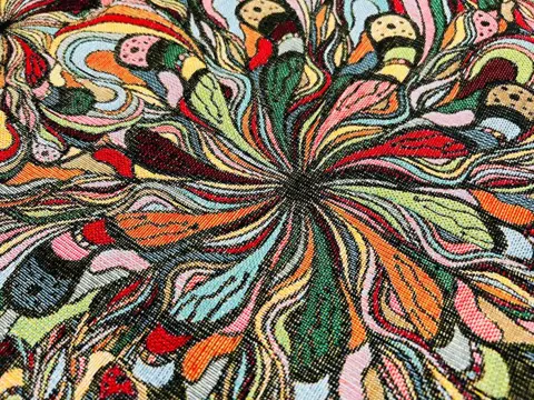 5,00 x 1,40 meter!!! Elegante veelkleurige gobelin stof (1) - Hars/polyester, Katoen - 21e eeuw